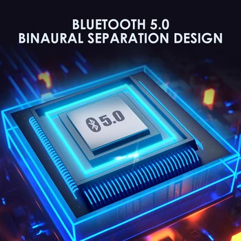 Bluetooth 5.0 Kaulais TWS Ausines Binaural Ausinių Su 2200mAh Baterija Atveju Telefono Įkroviklį HiFi Stereo Ausines TWS