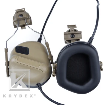 KRYDEX Peltor Comtac Komunikacijos Ausinės W/ Geležinkelių Adapteris, Skirtas GREITAI MICH Fotografavimo Taktinis Ausinės + Mikrofonas DE