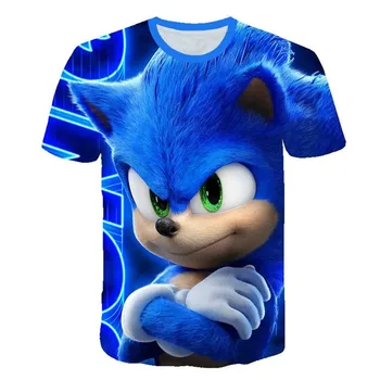 Sonic The Hedgehog Naujos Palaidinės Kūdikių Berniukų, Mergaičių Outwear poliesteris Drabužių Mados Stilius Vaikų Viršūnes Rudenį, Pavasarį Marškinėliai