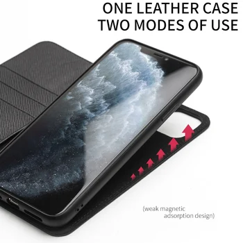 QIALINO Prabanga Originali Odinis Telefono dėklas skirtas iPhone 11/11 Pro Magnetinių Kortelių Lizdai Automobilį Laikyti Flip Dangtelis iPhone11 Pro MAX