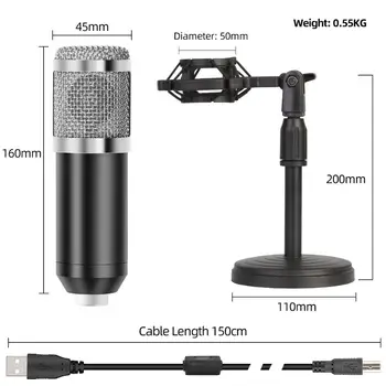 Naujo Tipo USB Bluetooth Karaoke Mikrofonas Kondensatoriaus Aidėjimo įrašų Studijoje Radijo Transliuotojų Kompiuterių Mikrofonai 2