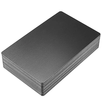 100vnt Juodo Aliuminio Lydinio Kortelės Graviravimas, Metalo Verslo Prieigos Verslo Kortelės Tuščias 0.22 Mm Storio