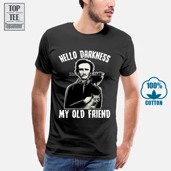 Edgar Allan Poe Sveiki Tamsoje Mano Senas Draugas Vyrų Marškinėlius Medvilnės S 4Xl Made In Usa