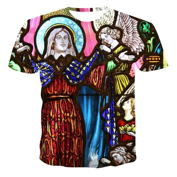 Vasaros Marškinėliai vyriški moteriški 2020 Mados Siūlėmis 3D T-Shirt Spausdinimas trumparankoviai Retro Tapybos Atspausdintas T-Shirt Vyrai