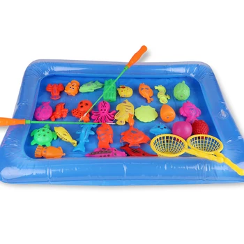 Magnetinio Vaikai Žvejybos Žaislų Rinkinys Karštą Vasaros Patalpų Žvejybos Žaisti Vandens Žaislas Tėvų-vaikų Interaktyvus Žaidimas 3D Žuvies Kūdikių Vonios Žaislas