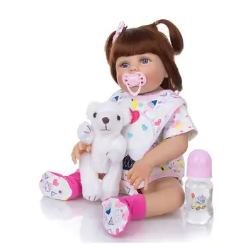 Naujas Dizainas Reborn Baby Lėlės 57 cm Visas Silikono Kūno Naujagimių Mergina Kūdikių Lėlės Žaislas 23 Colių Boneca Atgimsta Kalėdų Dovanos Metu