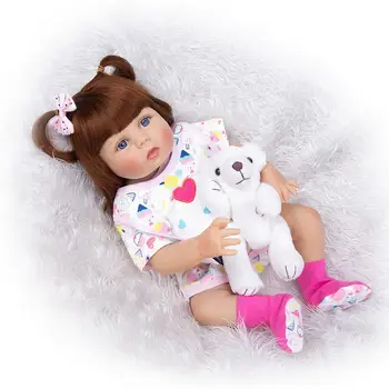 Naujas Dizainas Reborn Baby Lėlės 57 cm Visas Silikono Kūno Naujagimių Mergina Kūdikių Lėlės Žaislas 23 Colių Boneca Atgimsta Kalėdų Dovanos Metu