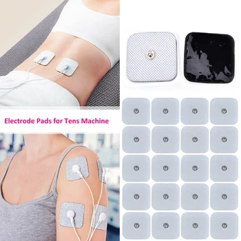 10/20Pcs 4*4cm Lipni Elektrodų Pagalvėlės vietoj Akupunktūra Dešimtis Mašina EMS Impulso Slimming Massager Terapijos Snap