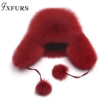 2020 Naujas Kailio Kepurę Moterims Gamtos Meškėnas Fox Fur Rusijos Ushanka Kepurės Žiemą Storas Šiltas Ausis Mados Bombonešis Bžūp Meškėnas Sniego Kepurės