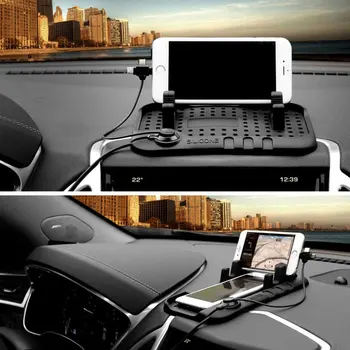 Silikono Automobilio prietaisų Skydelyje neslystantis Kilimėlis Universalus Mobiliojo Telefono Laikiklis GPS Stovas Black Non-Slip Pad Auto Telefono Įkrovimo Priedai