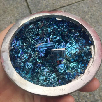 Gražus Mineralinių Pavyzdys mėlyna Bismuto Dubenį Kristalų Vaivorykštės Mineralų, Akmenų Namo patalpų įrengimui skirti dirbiniai 1pcs