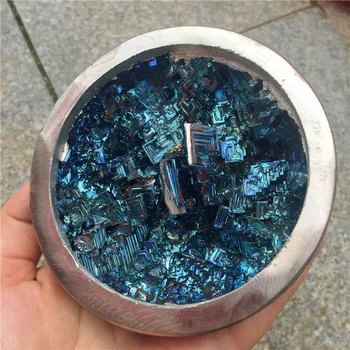 Gražus Mineralinių Pavyzdys mėlyna Bismuto Dubenį Kristalų Vaivorykštės Mineralų, Akmenų Namo patalpų įrengimui skirti dirbiniai 1pcs