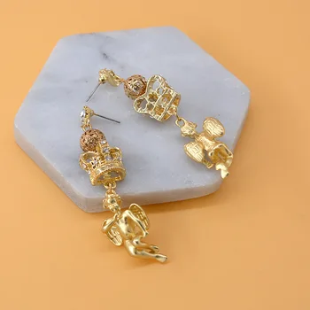Baroko derliaus moterų lašas auskarai aukso angelas kristalų tabaluoti auskarai moterų papuošalai aukštos kokybės Mažmeninės ir didmeninės