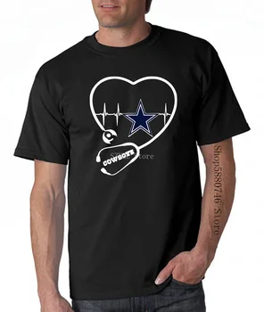 Dallas Spausdinti Marškinėliai Trumpomis Rankovėmis O-Kaklo Cowboys Stetoskopas Version2 Tshirts