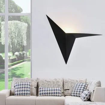 Moderni Juoda Balta LED Sienos Lempos Patalpų Kūrybos Trikampis Šviesos Paprastas Miegamasis Šventovė Altoriaus Laiptų Apšvietimas