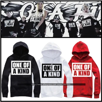KPOP UO BIGBANG G-Dragon GD 1-os Mini Albumas logotipą, one of a kind paties stiliaus juoda balta raudona Hoodie Susagstomi megztiniai
