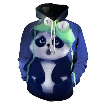Pavasarį ir rudenį 3D fantasy panda print hoodie mados vyriški ilgomis rankovėmis atsitiktinis hip-hop riedlentė hoodie