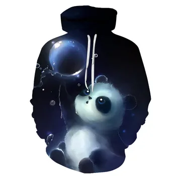 Pavasarį ir rudenį 3D fantasy panda print hoodie mados vyriški ilgomis rankovėmis atsitiktinis hip-hop riedlentė hoodie