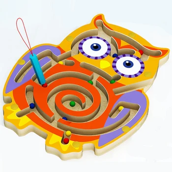 Vaikai Mediniai Magnetiniai Labirintas Žaislai Montessori Švietimo Žaislai Gyvūnų Dramblys Magnetinio Labirintas Vaikų Smegenų Mokymo Žaidimas Valdyba