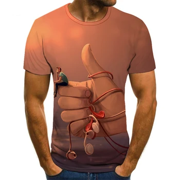 2020 m., raidė Serijos Spausdinami 3D T-shirt Apvalus Kaklas Trumpas Rankovės Moterų Tees Vyrų Atsitiktinis Moterų T marškinėliai Topai
