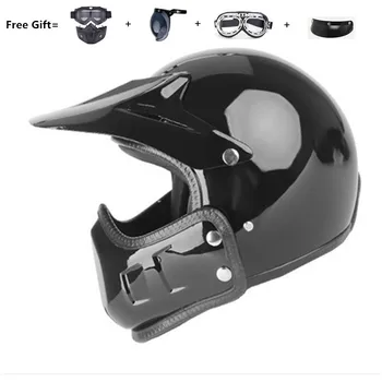 Motociklo vespa šalmas derliaus atidaryti veido 3/4 vidinis šalmo antveidis motokroso jet retro capacete casque moto šalmas DOT balta
