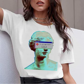 Vaporwave estetinės marškinėliai 2019 t-shirt moterims, moteriška moteris top marškinėliai marškinėlius hop korėjos Atsitiktinis vasaros 90s Grafinis harajuku