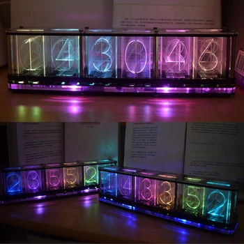 Imituoti Visą Spalvų RGB Švyti Vamzdis Laikrodis LED Muzikos Spektro 