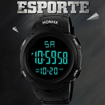 HONHX Vyrų LED Skaitmeninio Signalo Sporto Žiūrėti Silikono Karinės Kvarco Mados Laikrodis laikrodis kempingas nardymo relogio masculino