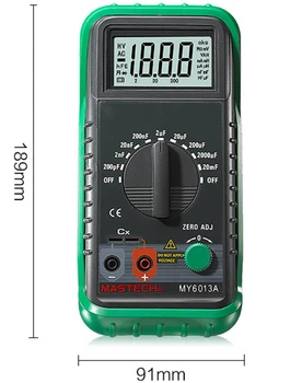 MASTECH MS6013A (MY6013A) Kondensatorius Testeris Tecrep Nešiojamas Skaitmeninis Talpa Matuoklis 200pF-20mF Elektrinių Bandymų Diagnostinės