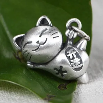 Naujas grynas s990 sidabro šviesą matinis mados meno sėkmės kačiukas 