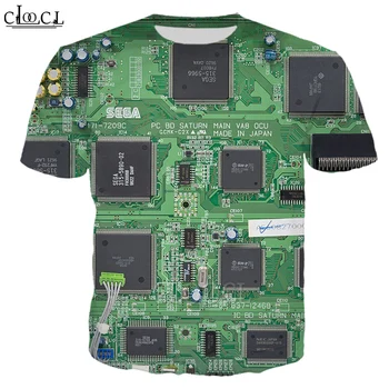 CLOOCL Elektroninių 3D Print T Shirt Vyrai Moterys Mados Trumpas Rankovės Harajuku Streetwear Hip-Hop Laukinių Marškinėlius Viršūnės