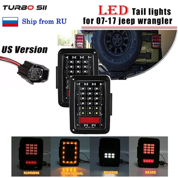 Pora LED galinius Žibintus Auto LED Veikia Posūkio signalas Galinio Stabdžių LED Lempa Jeep Wrangler JK JKU 07-18