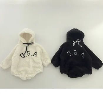 Korėjos Kūdikiams Žiemą Kūdikių Drabužiai Naujagimiams, Vilnos Kostiumas Kūdikių aksomo gaubtu darbo drabužiai Jumpsuits Berniukas Mergaitė Drabužiai