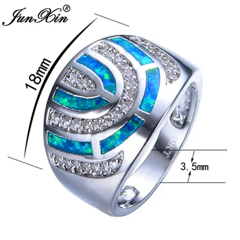 Boho Moterys, Ponios Didelis Akmuo Piršto Žiedą Meilės Sidabro Spalvos Blue Fire Opal Akmens Žiedas, Papuošalų Mados Senovinių Vestuvių Žiedai