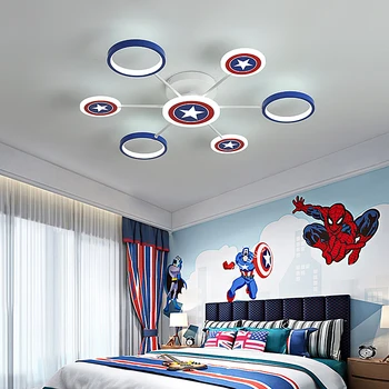 Kapitonas vaikų lempa, modernios led šviestuvo miegamasis berniukas, mergaitė, vaikų kambario, namo apdaila, 90-260V lubų liustra