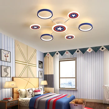 Kapitonas vaikų lempa, modernios led šviestuvo miegamasis berniukas, mergaitė, vaikų kambario, namo apdaila, 90-260V lubų liustra