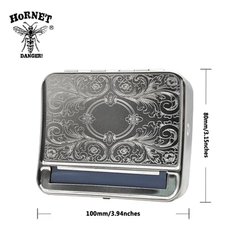 HORNET PAVOJŲ Metalo Valcavimo Mašinos Atveju Saugojimo Atveju 78MM vyniojamojo popieriaus Cigarečių Roller Tabako Dėžutė