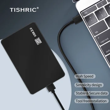 TISHRIC 2.5 Colių HDD Atveju Kietojo Disko Dėžutė Standžiojo Disko Atveju Hdd Talpyklos SATA Į USB 3.0 Adapteris, Skirtas HD Išorinės HDD Dėžutės