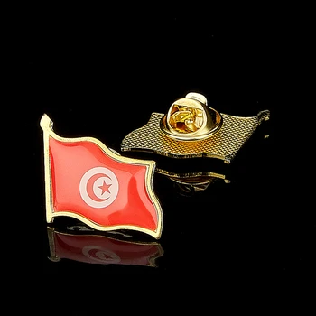 10VNT/Daug Tunisas Šalies Aukso Atvartas Smeigtukai Garbanojimo Sagės Pin Emblemos Drabužiai, Krepšiai, Kuprinės, Liemenės Hat 