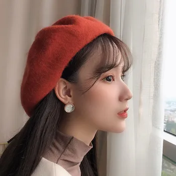 Beretė Moteris Rudens-Žiemos korėjiečių Leidimas, Japonijos Baitie Laisvalaikio Britų retro skrybėlę puikus mados bud bžūp žiemą