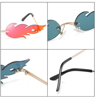 2021 Naujas Mados Ugnies Liepsna, Akiniai nuo saulės Moterims, Vyrams, Prekės Dizainas Taškus Banga Akiniai Prabanga Tendencijos Siauras Saulės akiniai Streetwear