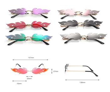 2021 Naujas Mados Ugnies Liepsna, Akiniai nuo saulės Moterims, Vyrams, Prekės Dizainas Taškus Banga Akiniai Prabanga Tendencijos Siauras Saulės akiniai Streetwear
