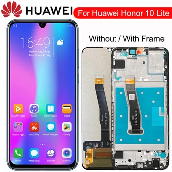 Pradinio Ekrano ir Huawei Honor 10 Lite LCD Jutiklinis Ekranas skaitmeninis keitiklis su Rėmu Pasaulio Versija 6.21