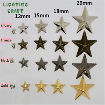 18mm Lydinio Siuvimo Žvaigždžių Kniedės Aukso/Juoda/Bronzos Ir Sidabro Spalvos Drabužius/Batus Ir 