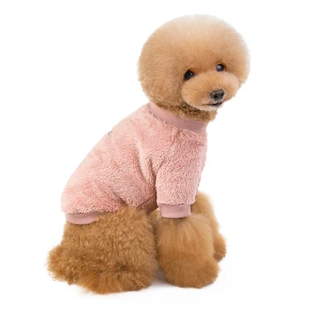 Rudenį, žiemą pet šiltas šunų drabužius mažų šunų paprasta švarko pliušinis mažos apykaklės dizaino pudelis čihuahua šuniukas vidutinio priedai