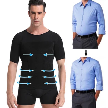 Classix Vyrų Kūno Glass Toning T-Shirt Liekninamasis Kūno Shaper Korekcinių Laikysena Pilvo Kontroliuoti Suspaudimo Vyras Modeliavimas, Apatinio Trikotažo Korsetas