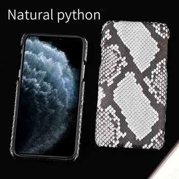 Natūralios Odos Python telefono dėklas Skirtas iPhone Pro 11 11 Pro Max X XS max XR 5s se 2020 5 6 6s 7 8 plius snakeskin prabanga Dangtis