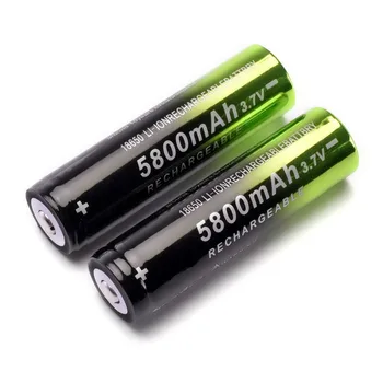 2x baterijos 18650), 3,7 V 5800 MAH Li jonų baterija +1 baterija, įkroviklis, protingas, žibintuvėlis žibintai