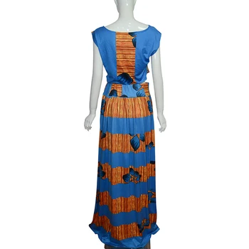 Afrikos Dashiki Moterų Kostiumas Mėlyna Rankovių Viršuje + TrousersCasual Mados High Street Naujas Dviejų dalių Afrikos Moterų Drabužiai