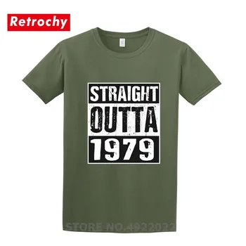 Laiškas Išspausdintas Vyrų Straight Outta 1979 Marškinėlius Retro Classic 40 Gimtadienio Marškinėliai Geriausias Tėvo Diena, T-marškinėliai, Šeimai Šalis Viršūnės